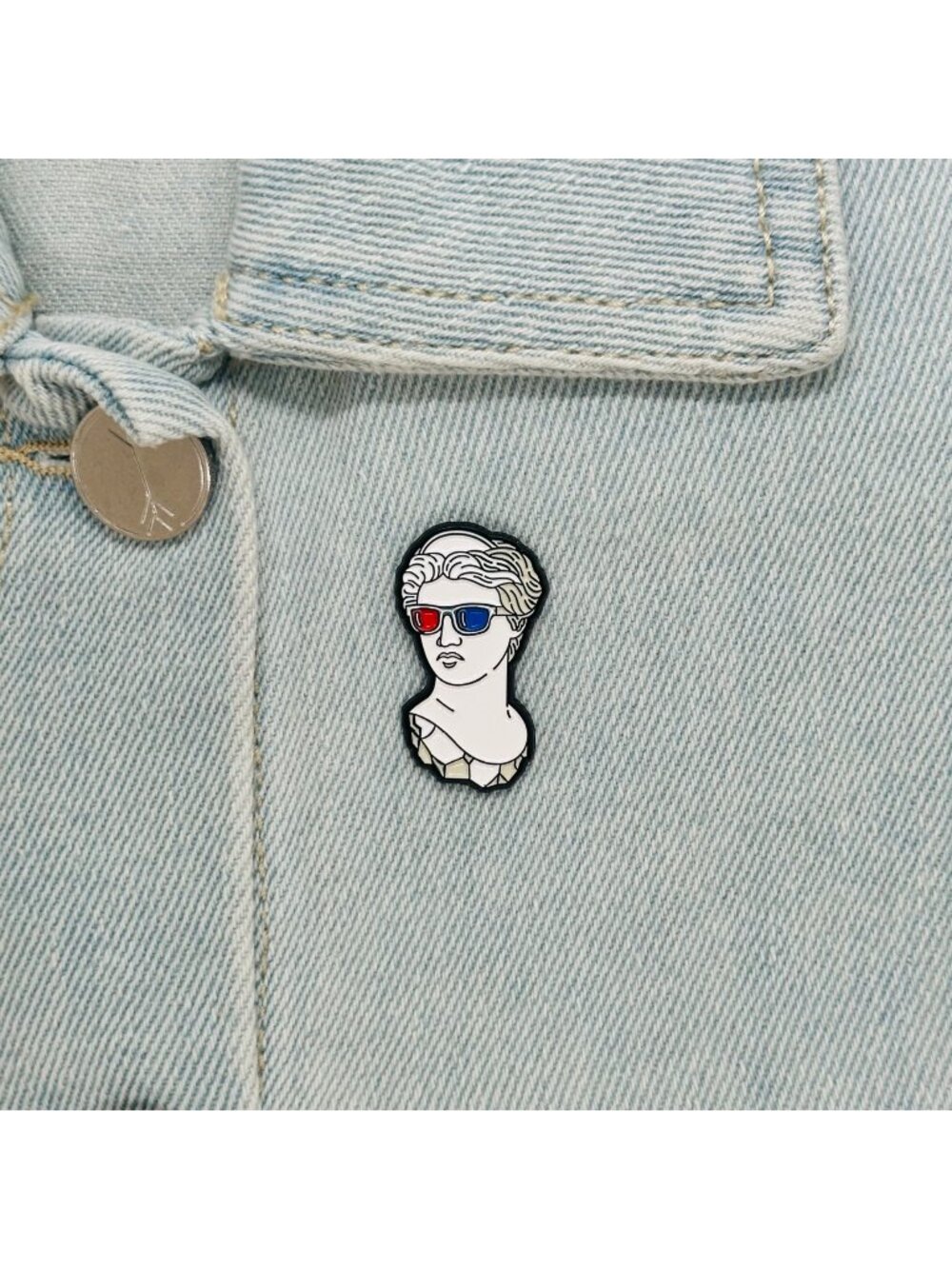 ✨New Oz Enamel Pin Fashionable Greek Sculpture Famous people statue broch White✨